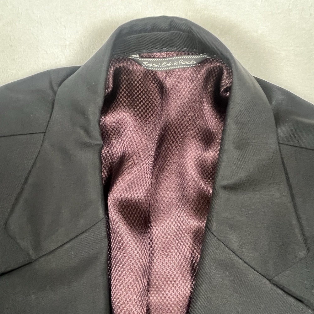 Jack Victor Sport Coat Men 48R Blazer Super 110s Wool Gibson SPJ Black Jacket - Picture 13 of 13